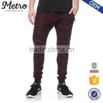 Custom Stylish Drop Crotch Red And Black Knit Design Joggers