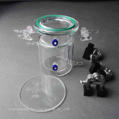 Quartz Double Wall Jacketed Tempering Photocatalytic Reactor Photocatalysis Cell