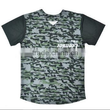 Custom sublimated v neck camouflage baseball uniforms