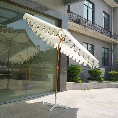 9FT Round Garden Umbrella With Aluminum Pole and Crank Lift Push Button Tilt, Fade Resistant Fabric for Patio Poolside Backyard