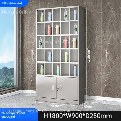 Heavy Duty Stainless Steel Water Bottle Organizer With Lockable Doors - Industrial Grade Storage Solution photo-4