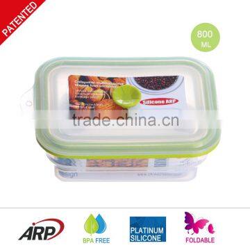 800ml Silicone food container , Platinum silicone, Foldable, Non-stick, BPA FREE, FDA, LFGB, DGCCRF