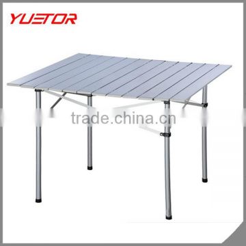 Heavy duty silver aluminium foldable camping table