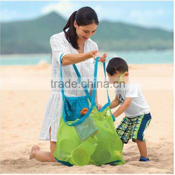 Folding Baby bath net mesh bag for kids toys organizer beach mesh fabric bag