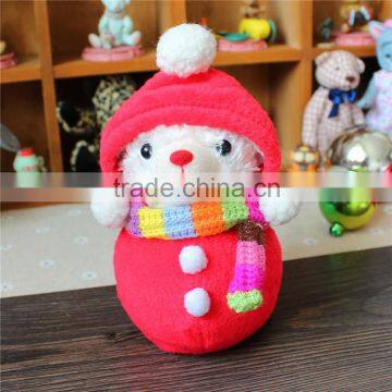 Plush Toy Bear Wearing Christmas Clothes/Standing High 12cm Soft Toy Bear in Snowman Dress/Stuffed Toy Bear in Christmas Clothes photo-2