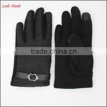 Wholesale price of the boy Feather cloth fabri touch screen gloves keep winter warm