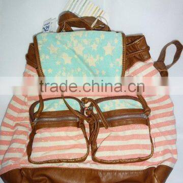 2016 Colorful Casual Large Canvas drawstring Backpack for Girls Ladies
