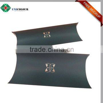 Matt Black pillow box hair extensions with custom design printed