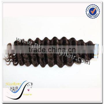 Wholesale Deep Wave Skin Weft Seamless Tape Hair Extension 100% Russian Hair photo-4
