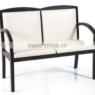 White leather black metal frame hotel sofa XY3307