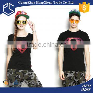 High quality manufacturer custom printed short sleeve summer fashion design couple t shirts