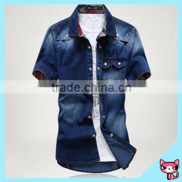 100% Cotton Dark Blue Denim Casual Shirt