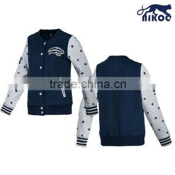 NIKOO 2014 quality fashion varsity jacket with printings wholesale