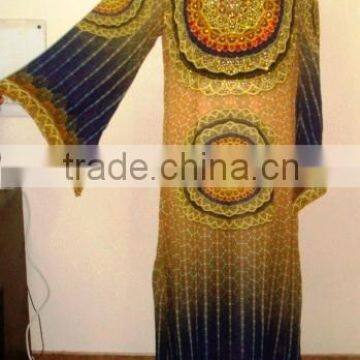 DIGITAL PRINTED JALABIYA WITH BEADS WORK AT NECK JEWELRY. photo-3