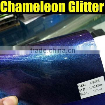 Glitter chameleon car wrap film with air free bubbles for car wrapping