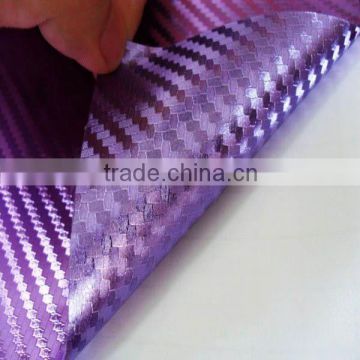 Newest Purple Chrome 3D carbon fiber vinyl sticker for car body decoration, chrome 3D fiber film