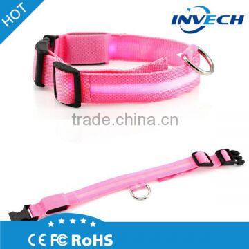 Adjustable Waterproof High Brightness Nylon Fluorescence Webbing Nylon Dog Collar