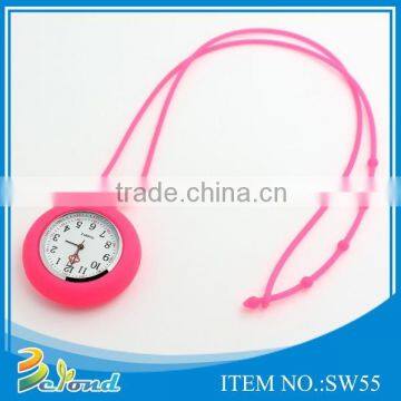 Newest colorful necklace quartz silicone pocket watch