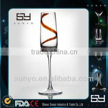 Colored Line Decorative Crystal Champagne Glass