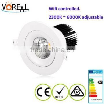 12W 20W wifi downlight/multi color change led bulb light/led smart commercial lighting