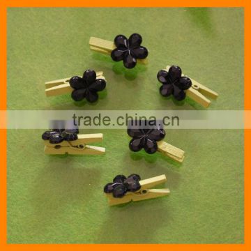 Black Mini Clip, Wooden Clip, Decorative Clip