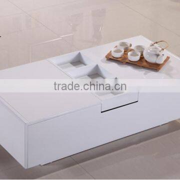 2015 hot sale white popular creative model coffee table With Low Price