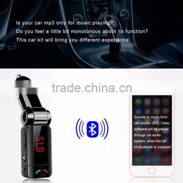 Car Kit MP3 Music Player Wireless Bluetooth FM Transmitter Radio With 2 USB Port photo-2