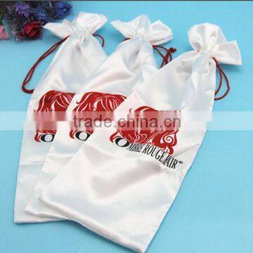 Hot sale custom satin hair extensions packaging bags for wig