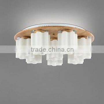 5 Head Shades Wooden Ceiling Lamp Fixture Vintage Bar Counter American Modern Lamp Wood Ceiling Light