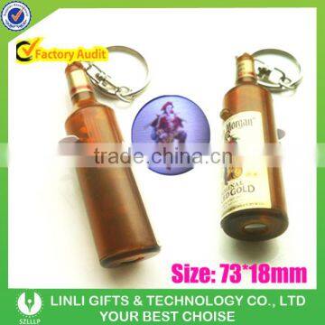 Beer Promotion Led Logo Projector Bottle Torch, Projector Bottle Flashlight, Projector Bottle Key chains