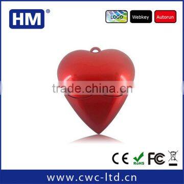 Custom OEM heart shaped Plastic Case USB Flash Drive