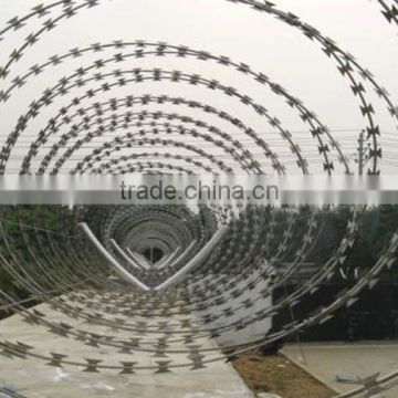 Electric Galvanized Cross Type Concertina Razor Barbed Wire