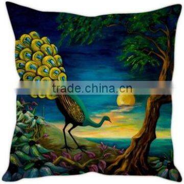 Indian Pillow Case Digital print Peacock Cushion Cover