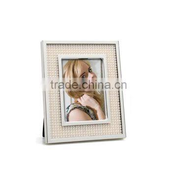 20x25cm pearls photo frame /zinc alloy picture frame in small flower design Pearl photo frame