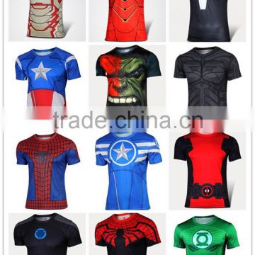 OEM digital Printing Factory wholesale High quality Marvel Superhero t shirt, tights