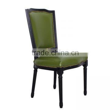 French Wooden Furniture Leather Side Chair