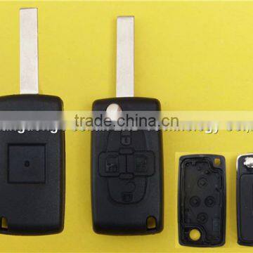 Flip remote key fob case shell 4 buttons for Peugeot 407 1007 CE0536