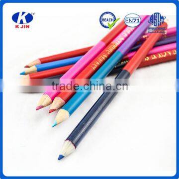 2016 Wholesale slap-up double-end wood color pencil with customized logo for art