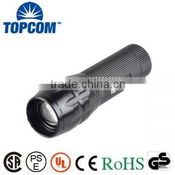 3W XPE Zoomable Ultra Bright Rechargeable Aluminium LED Torch Light Police Flashlight