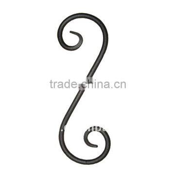 S Rod,Decorative wrought iron scroll,375x125mm