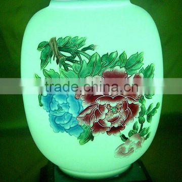 ceramic art lamp, vase lamp with embossed design