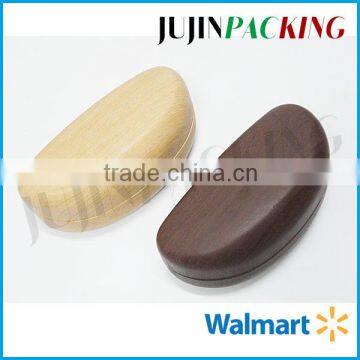 Grained Leather Hard Shell Wooden Sunglasses Case
