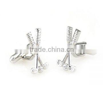 Golf Cufflinks, Sport Cufflinks, Rhodium Cufflinks photo-2