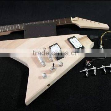 V shape unfinished DIY electric guitar Kit