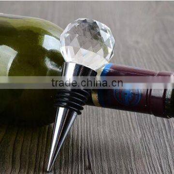 Promotional Faceted Ball Shape Crystal Wine Stopper for Party Favor