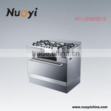 Modern 5 burner stainless steel electric gas stove with oven combination for home kitchen appliance