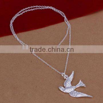 wholesale 2014 fashion women pigeon pendant jewelry 925 sterling silver chain