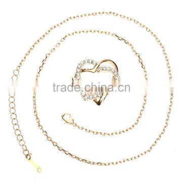 18k Women Fashion Gold Heart Necklace Designs Girls High Quality 2015 photo-5