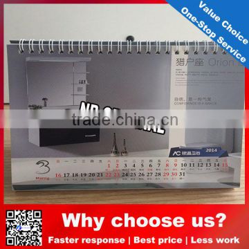 custom desk calendar printing wholesale, printing design spiral paper calendar