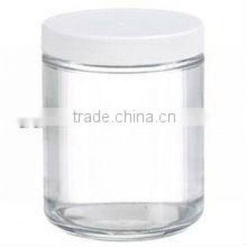 clear round plastic jar